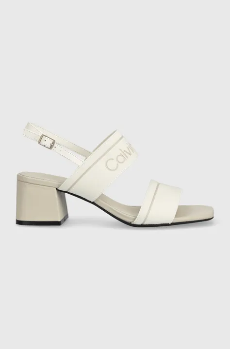 Sandale Calvin Klein SQUARED BLK HL SANDAL 45 HE boja: bijela, HW0HW01635
