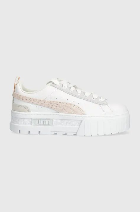 Puma leather sneakers Mayze Mix Wns white color