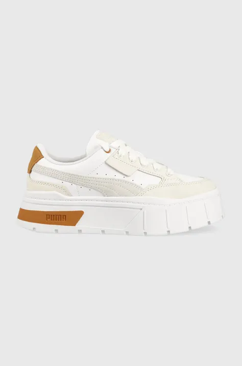 Puma leather sneakers Mayze Stack Luxe Wns white color
