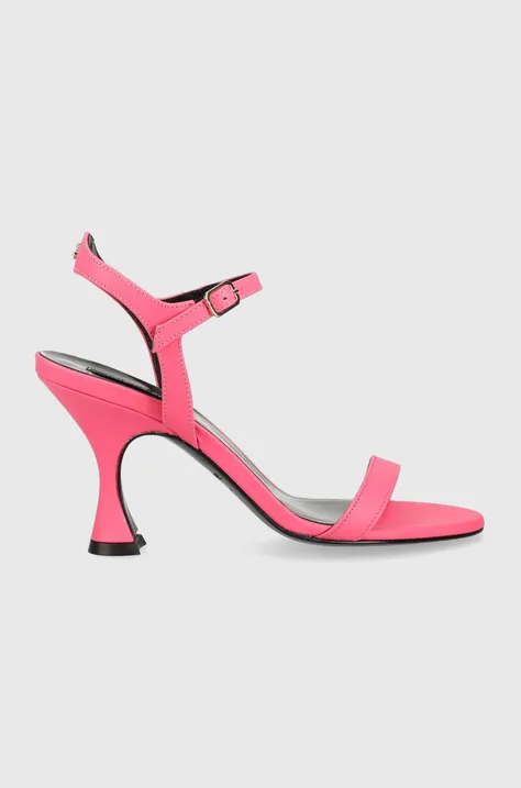 Usnjeni sandali Patrizia Pepe roza barva, 8X0057 L011 M443