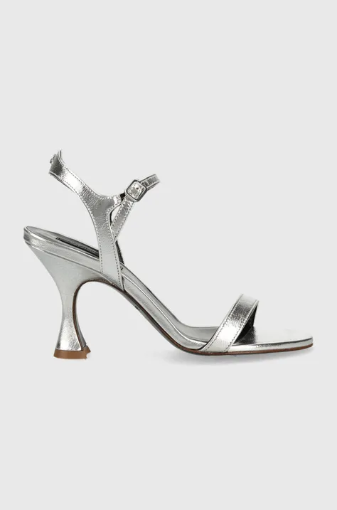 Kožne sandale Patrizia Pepe boja: srebrna, 8X0057 L031 S298