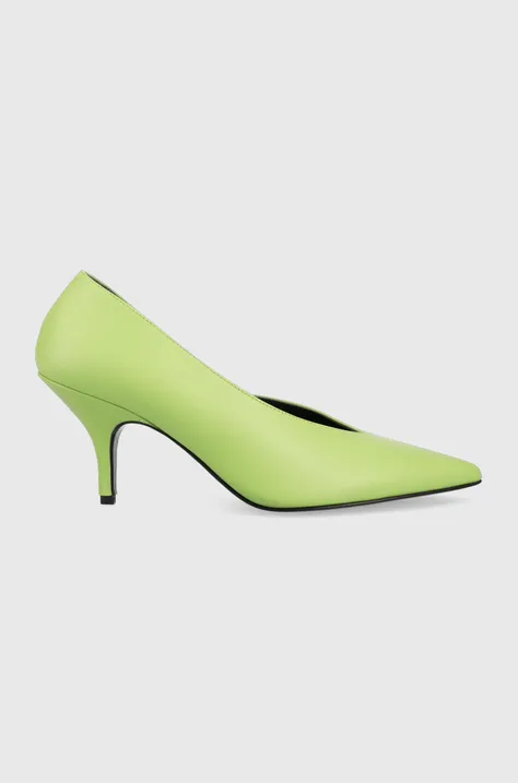 Patrizia Pepe stilettos de piele culoarea verde, 8Z0079 L048 G532