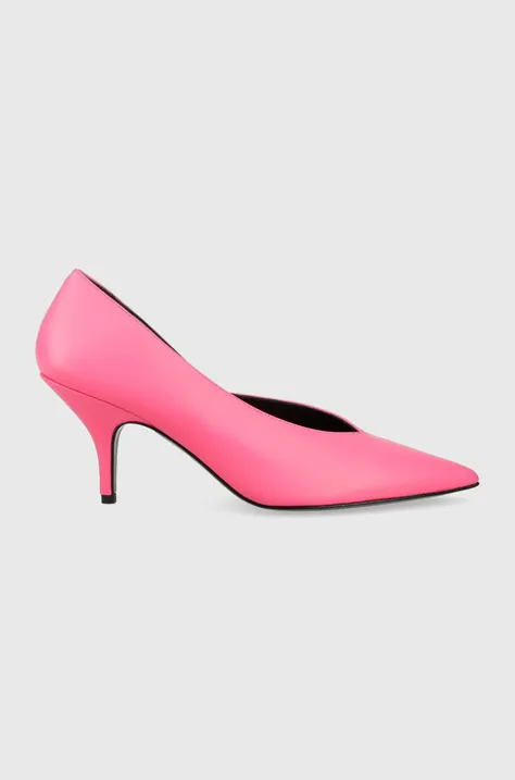 Шкіряні туфлі Patrizia Pepe колір рожевий