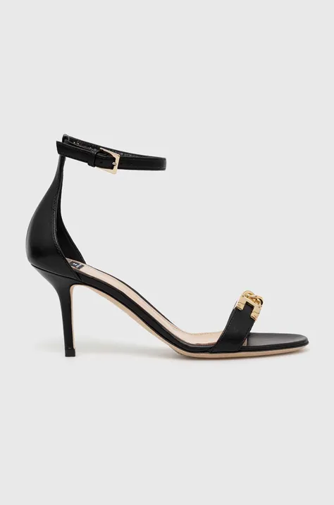 Elisabetta Franchi sandały skórzane kolor czarny SA75L31E2