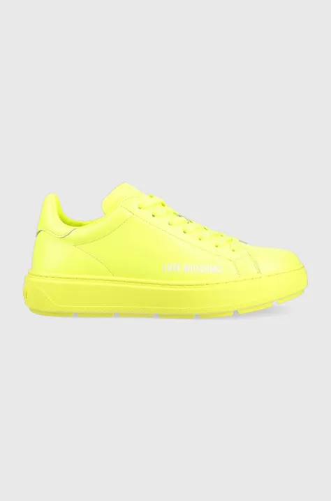 Love Moschino sneakersy skórzane Bold 40 kolor żółty JA15304G1G