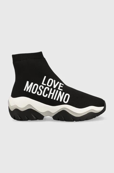 Superge Love Moschino Sneakerd Roller 45 črna barva, JA15564G1G
