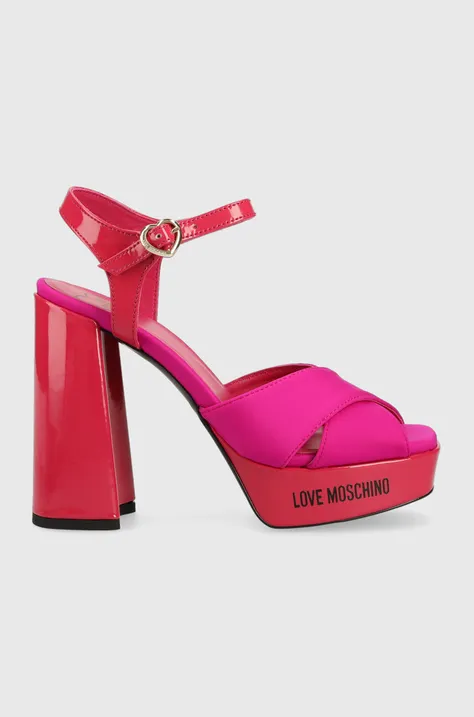 Sandali Love Moschino San Lod Quadra 120 roza barva, JA1605CG1G