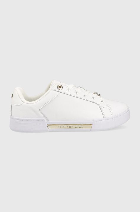 Tommy Hilfiger sneakers din piele COURT SNEAKER WITH LACE HARDWARE