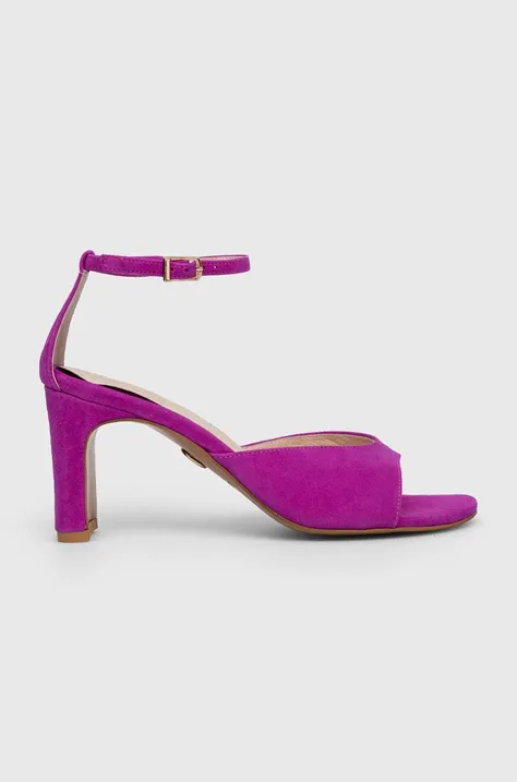Semišové sandále Baldowski fialová farba