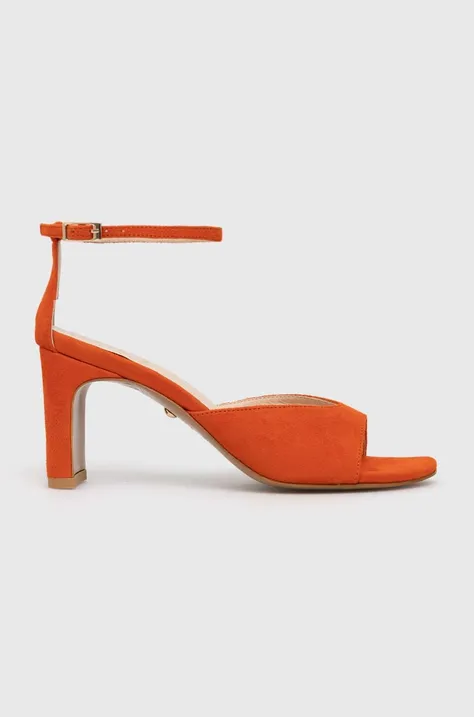 Baldowski sandały zamszowe kolor pomarańczowy