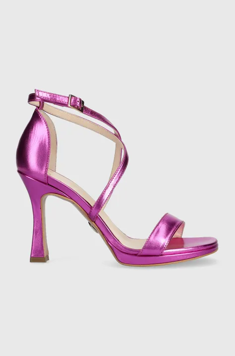 Baldowski sandały skórzane kolor fioletowy