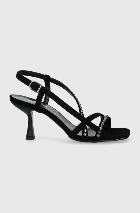 Semišové sandále Pinko Anais čierna farba, 100670 A0NZ Z99