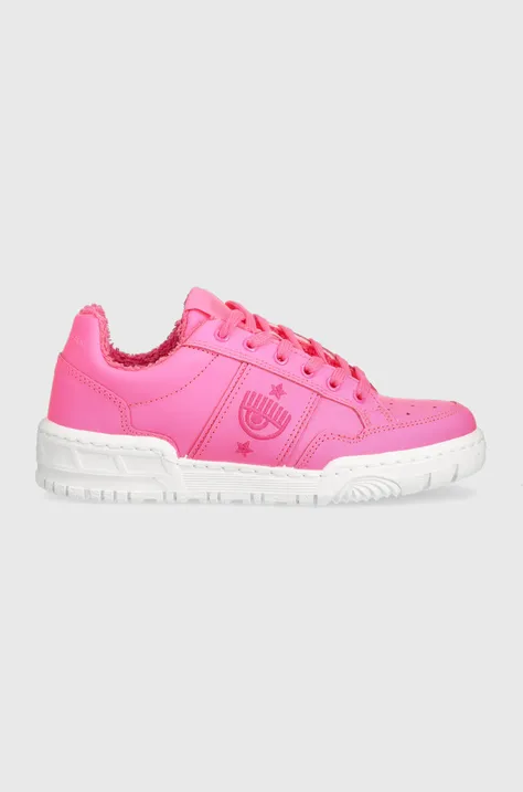 Δερμάτινα αθλητικά παπούτσια Chiara Ferragni CF3109_037 χρώμα: ροζ, CF1 LOW