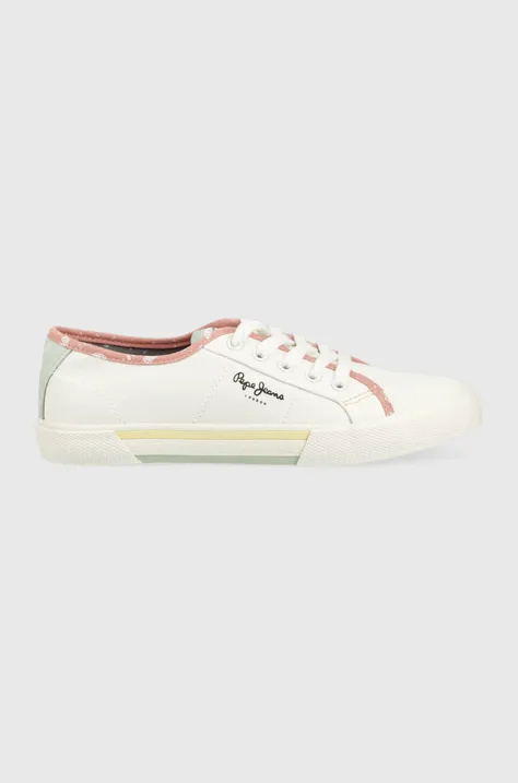 Πάνινα παπούτσια Pepe Jeans BRADY χρώμα: άσπρο, PLS31436