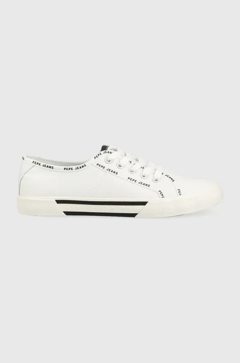 Πάνινα παπούτσια Pepe Jeans BRADY χρώμα: άσπρο, PLS31437