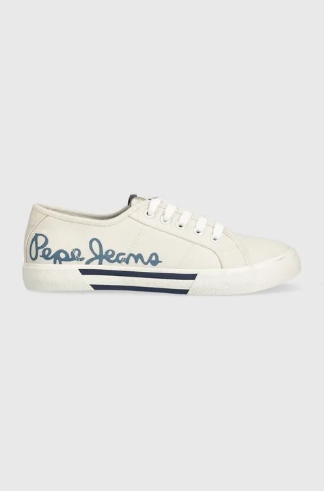 Πάνινα παπούτσια Pepe Jeans BRADY χρώμα: μπεζ, PLS31438