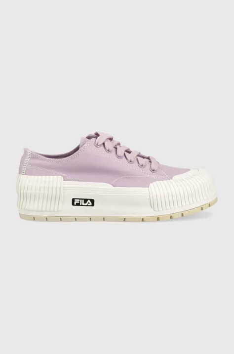 Πάνινα παπούτσια Fila CITYBLOCK PLATFORM χρώμα: μοβ