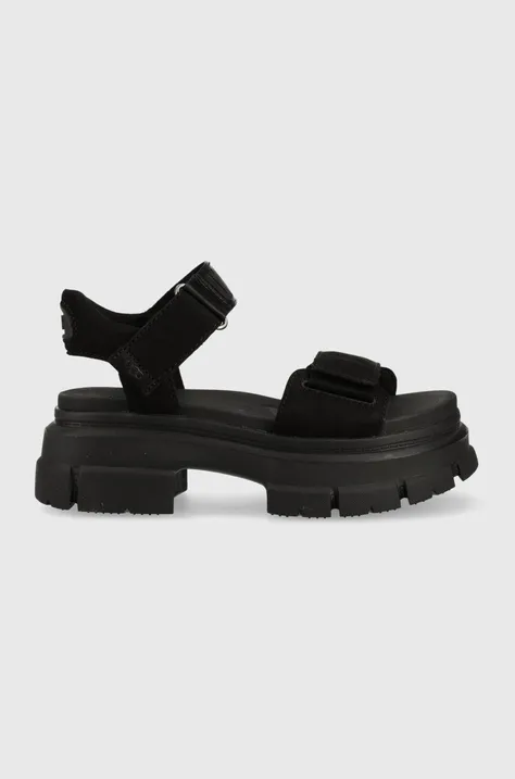 Sandale UGG Ashton Ankle za žene, boja: crna, s platformom, 1136764