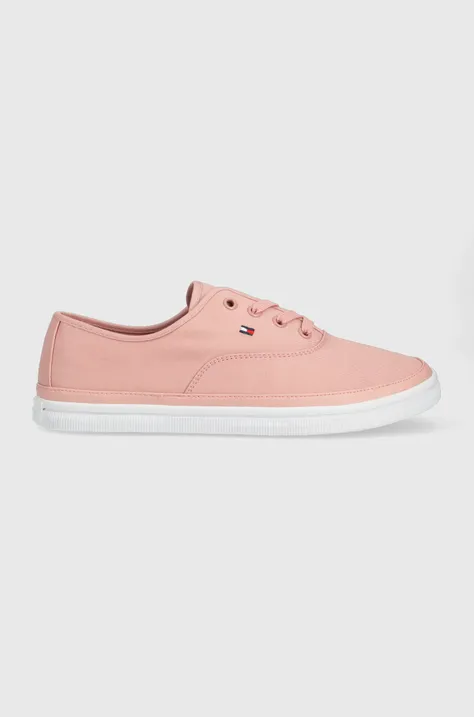 Πάνινα παπούτσια Tommy Hilfiger ESSENTIAL KESHA LACE SNEAKER χρώμα: ροζ, FW0FW06955