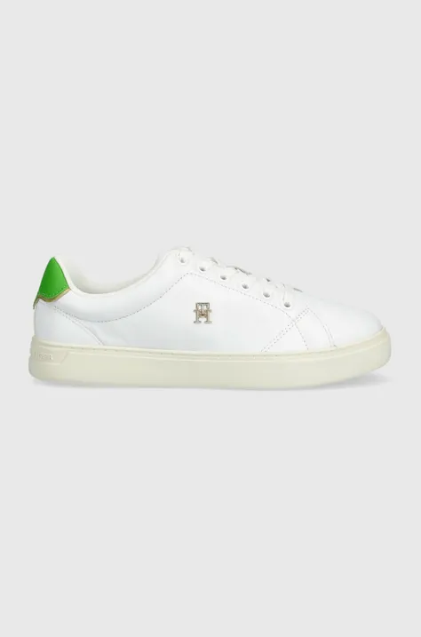 Δερμάτινα αθλητικά παπούτσια Tommy Hilfiger ELEVATED ESSENTIAL COURT SNEAKER χρώμα: άσπρο