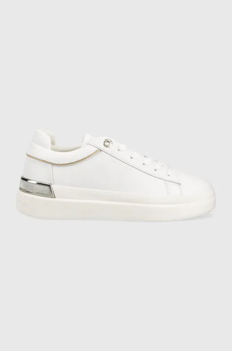 Tommy Hilfiger sneakersy skórzane LUX METALLIC CUPSOLE SNEAKER kolor biały FW0FW07030