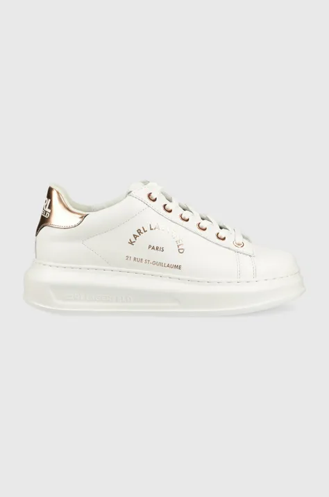 Karl Lagerfeld sneakers din piele KAPRI culoarea alb, KL62538