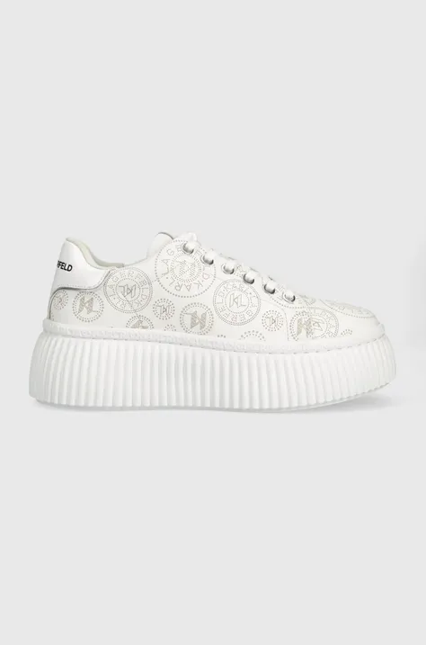 Karl Lagerfeld sneakersy skórzane KREEPER LO kolor biały KL42315