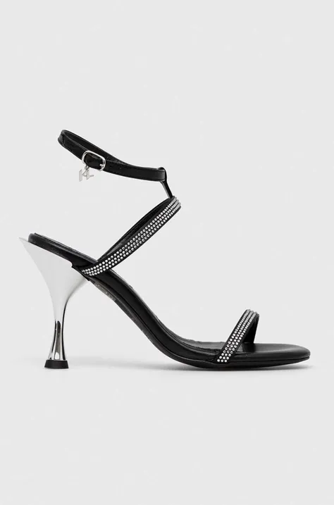 Karl Lagerfeld sandały skórzane PANACHE HI kolor czarny KL30829