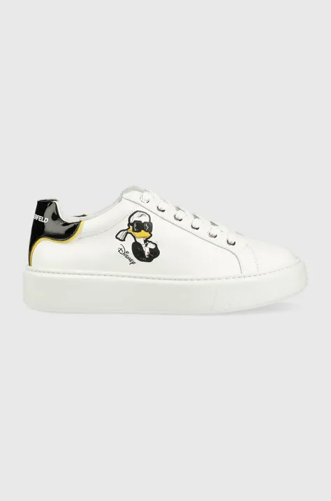Δερμάτινα αθλητικά παπούτσια Karl Lagerfeld x Disney χρώμα: άσπρο, KL96223D