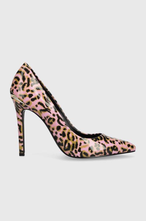 Ψηλοτάκουνα παπούτσια Just Cavalli χρώμα: ροζ, 74RB3S01