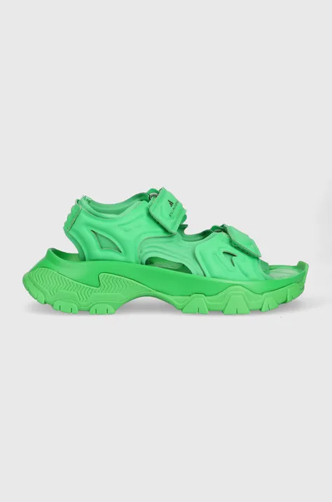 Sandále adidas by Stella McCartney aSMC Hika dámske, zelená farba, na platforme