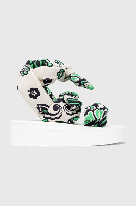 Red Valentino sandale femei, culoarea verde, cu platforma, 2Q0S0H03JTP
