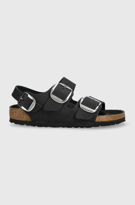Kožne sandale Birkenstock Milano za žene, boja: crna, 1024953-Black