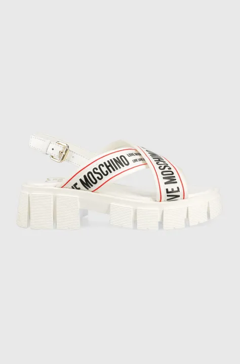 Сандали Love Moschino в бяло с платформа JA16186G0GIX210A