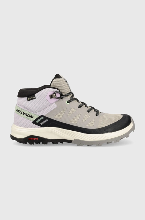 Topánky Salomon Outrise Mid GTX dámske, šedá farba, L47160600