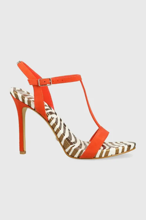 Semišové sandále Guess FACY oranžová farba, FL6FAC SUE03