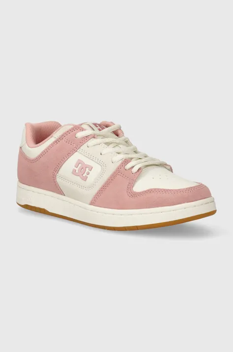 Δερμάτινα αθλητικά παπούτσια DC χρώμα: ροζ