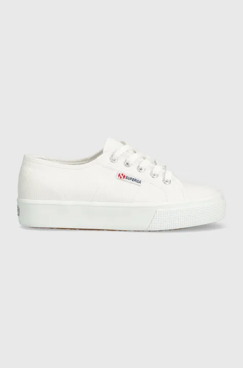 Πάνινα παπούτσια Superga 2730 MID PLATFORM χρώμα: άσπρο, S2127IW