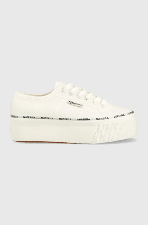 Πάνινα παπούτσια Superga 2790 LOGO PIPING χρώμα: άσπρο, S3125LW
