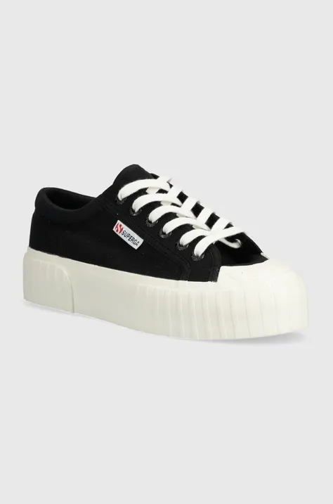 Πάνινα παπούτσια Superga 2631 STRIPE PLATFORM χρώμα: άσπρο, S5111SW