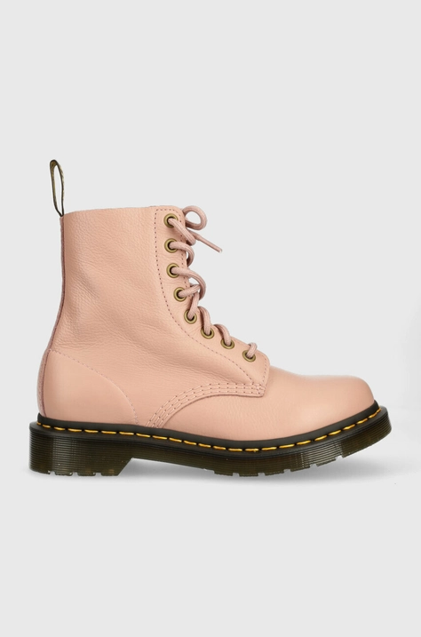 Δερμάτινες μπότες Dr. Martens 1460 Pascal γυναικείες, χρώμα: ροζ