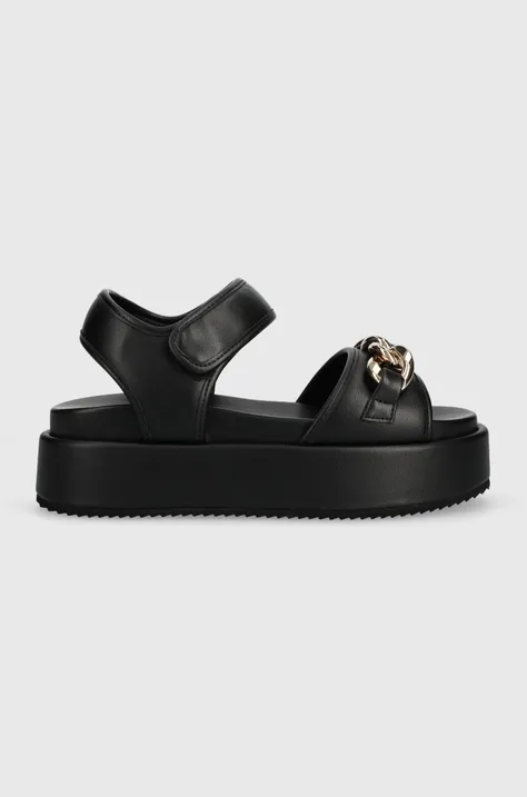 Buffalo sandały Noa Quilt Chain damskie kolor czarny na platformie 1602154