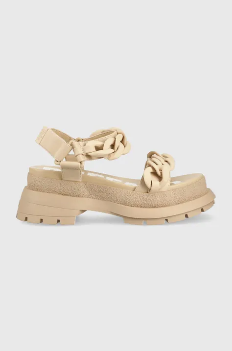 Sandále Buffalo Rude Chain dámske, béžová farba, na platforme, 1602144