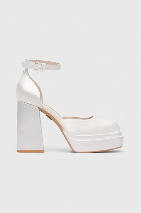 Обувки с дебел ток Buffalo Bonny Dorsay в бяло с висок ток 1290168