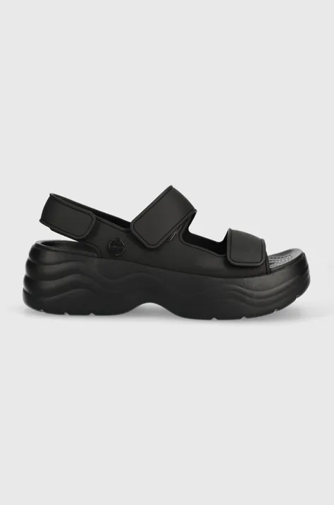 Crocs sandals Skyline slide women's black color 208183