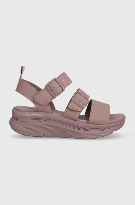 Sandále Skechers RELAXED FIT dámske, ružová farba, na platforme