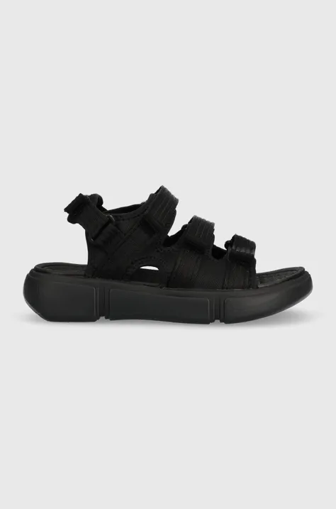 Sandále 4F dámske, čierna farba, na platforme