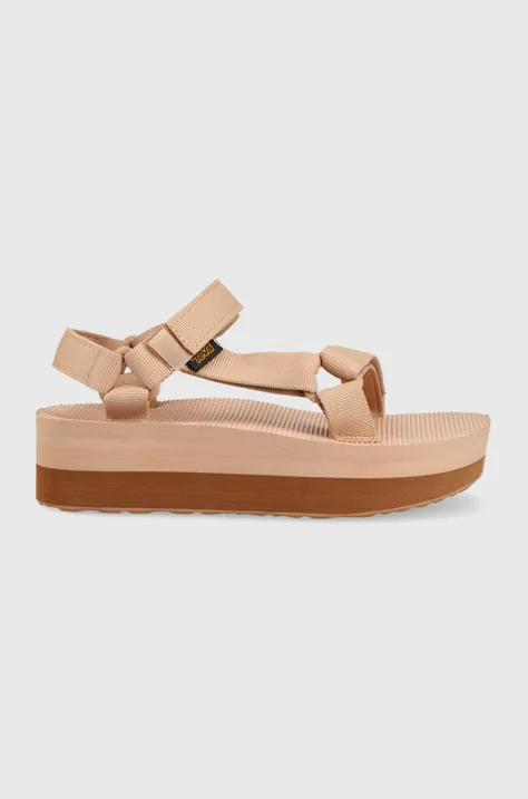 Teva sandals Flatform Universal women's beige color 1008844