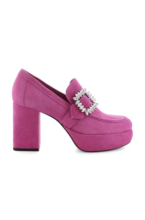 Замшеві туфлі Kennel & Schmenger Indie колір рожевий каблук блок 91-57150