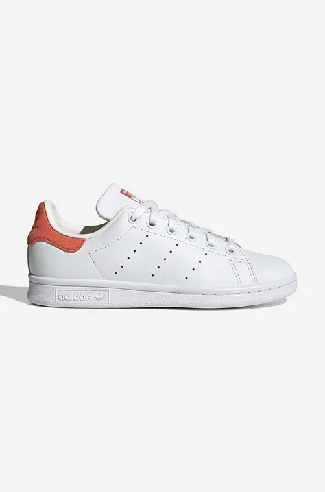 Δερμάτινα αθλητικά παπούτσια adidas Originals HQ1855 Stan Smith J χρώμα: άσπρο